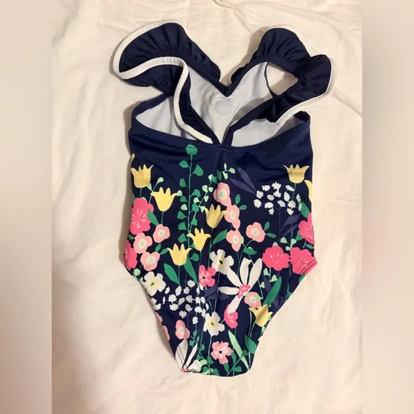 Janie and Jack Floral Ruffle Swimsuit 18-24 months - Picture 3 of 5